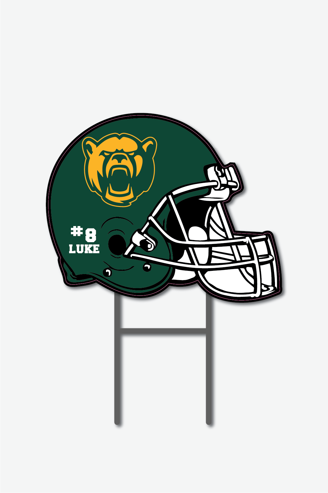 Corrugated Plastic Helmet 18" x 23" with H-Stake