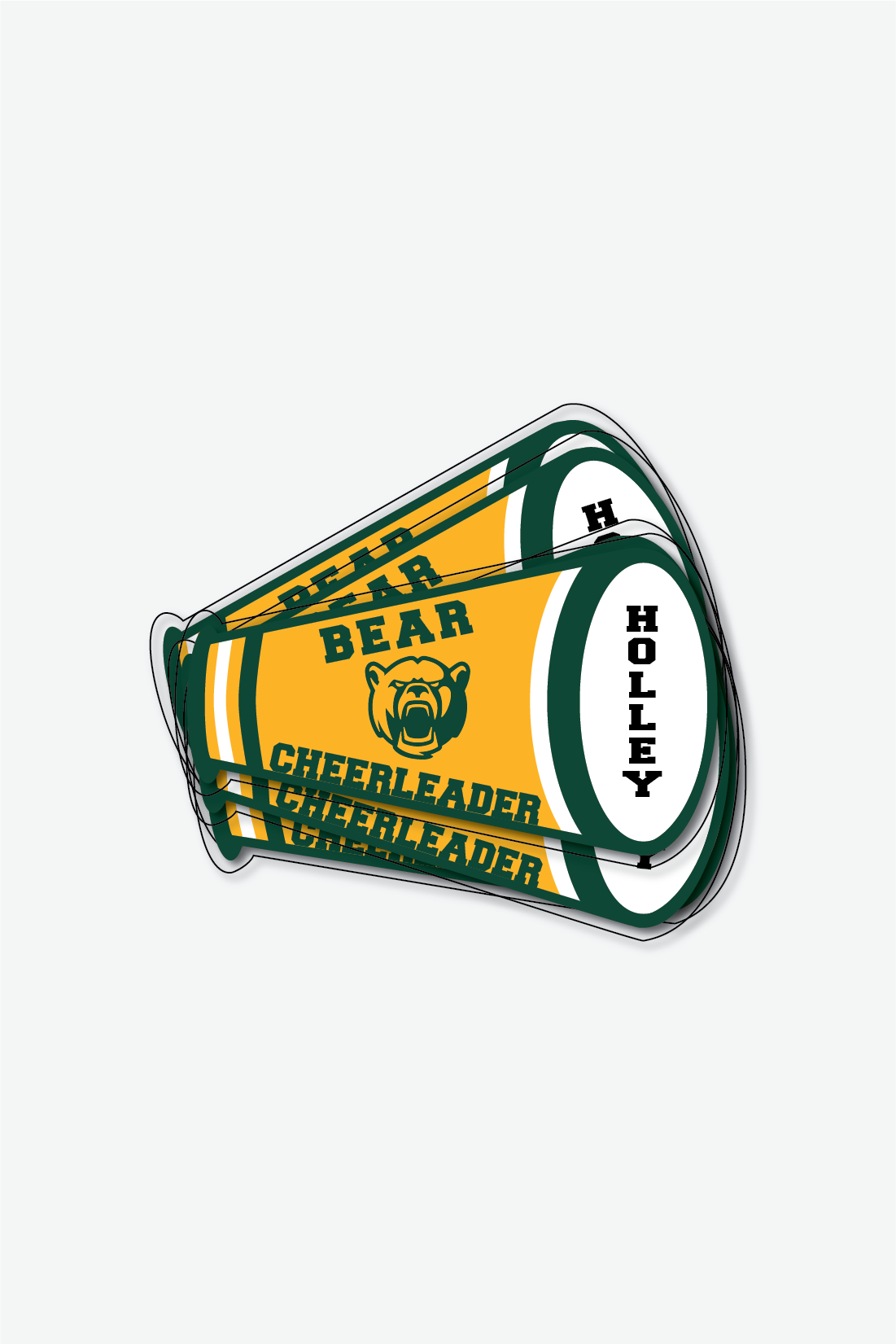 Megaphone Decal 3" x 5" Personalized