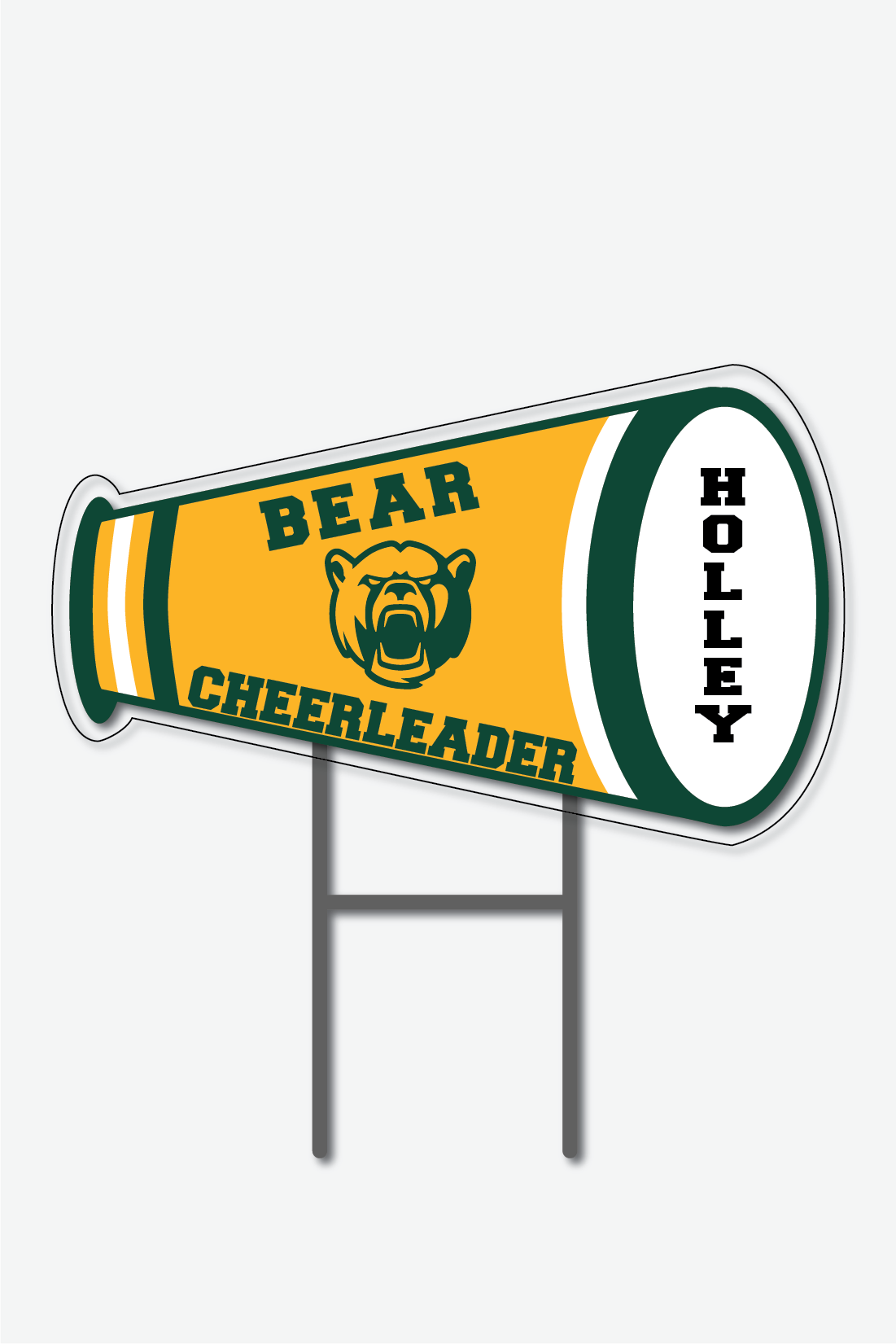 Corrugated Plastic Megaphone 14" x 23" with H Stake