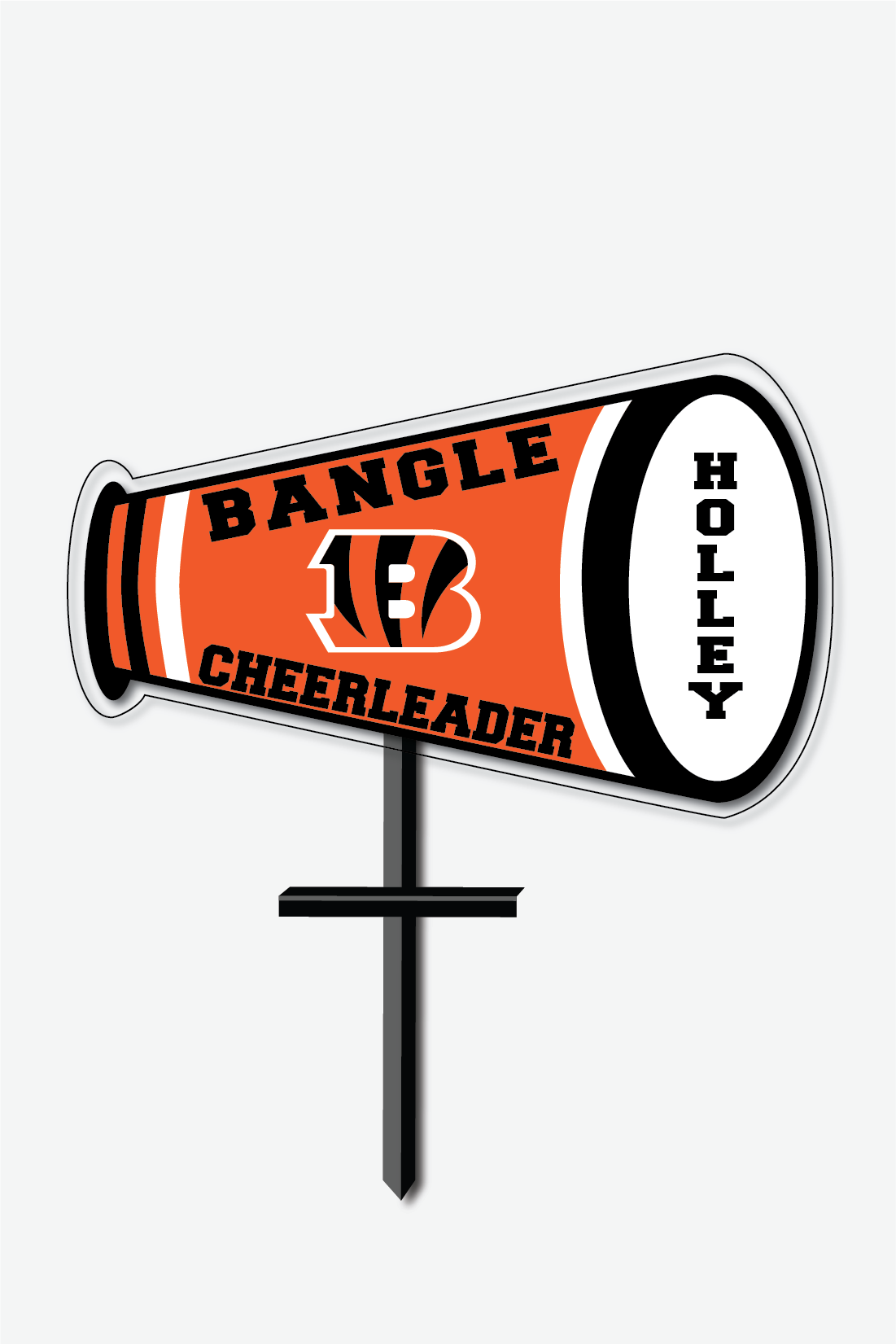 Alumlite megaphone 14" x 23" with T-bar Iron Step Stake