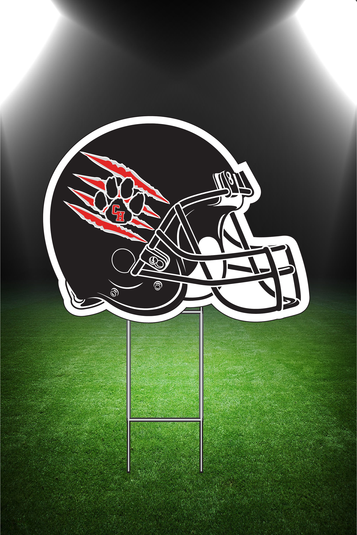 Football Helmet Yard Sign