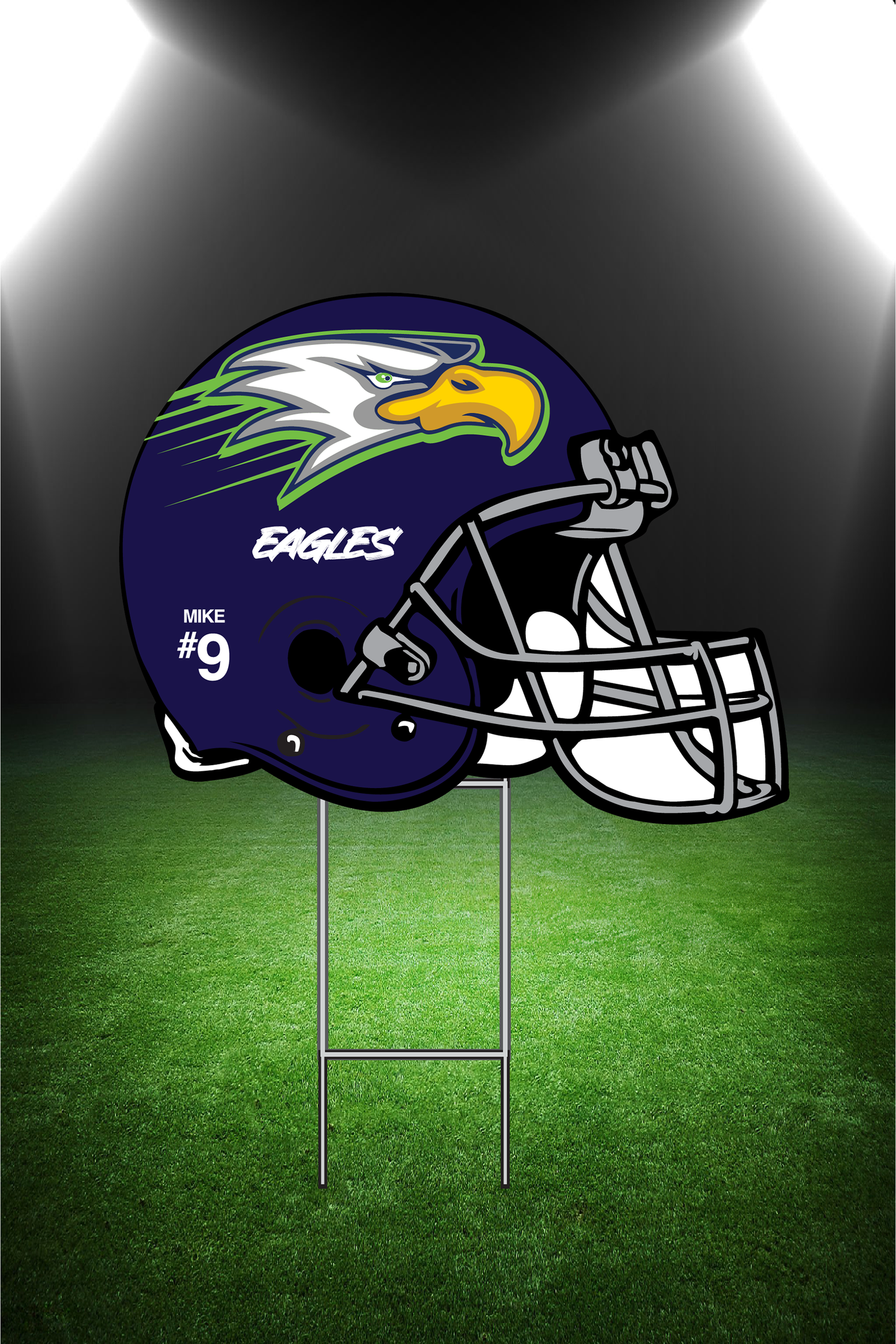 Football Helmet Yard Sign