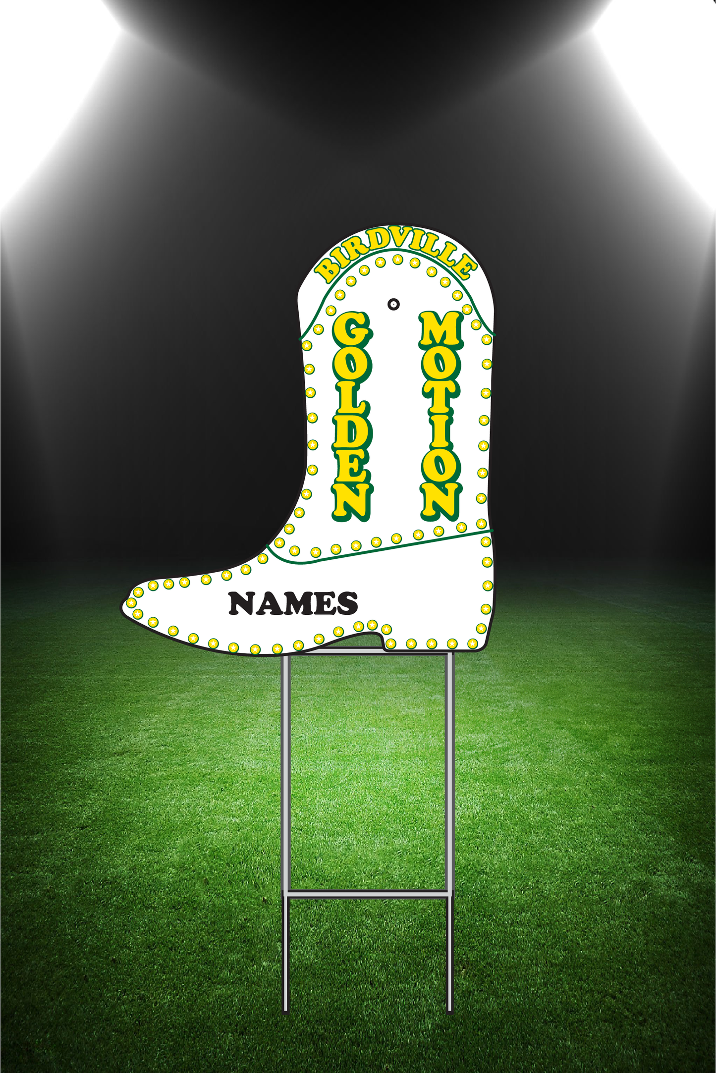 Drill Team Boot Yard Sign