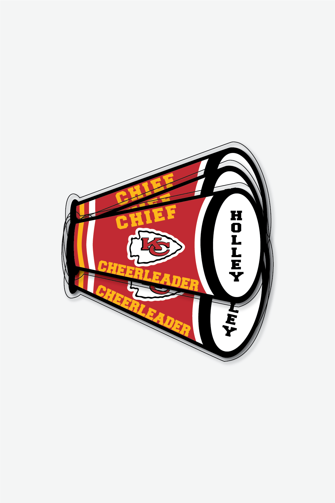 Megaphone Decal 3" x 5" Personalized
