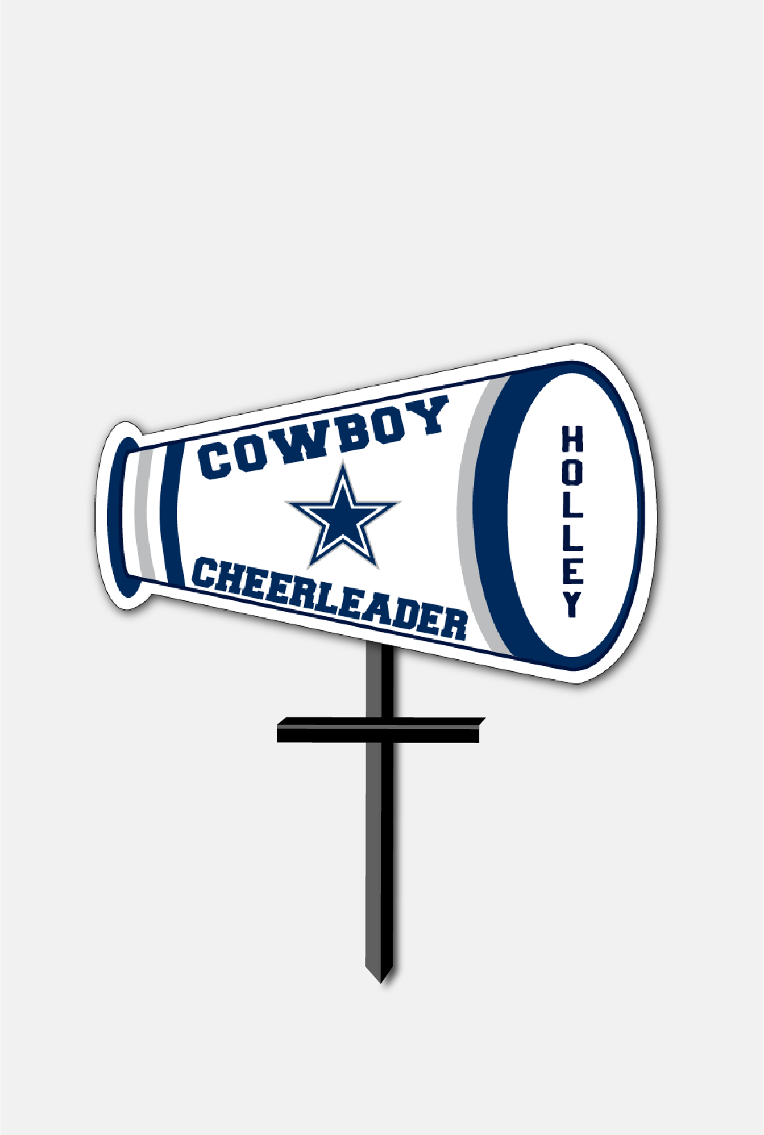Alumlite megaphone 14" x 23" with T-bar Iron Step Stake