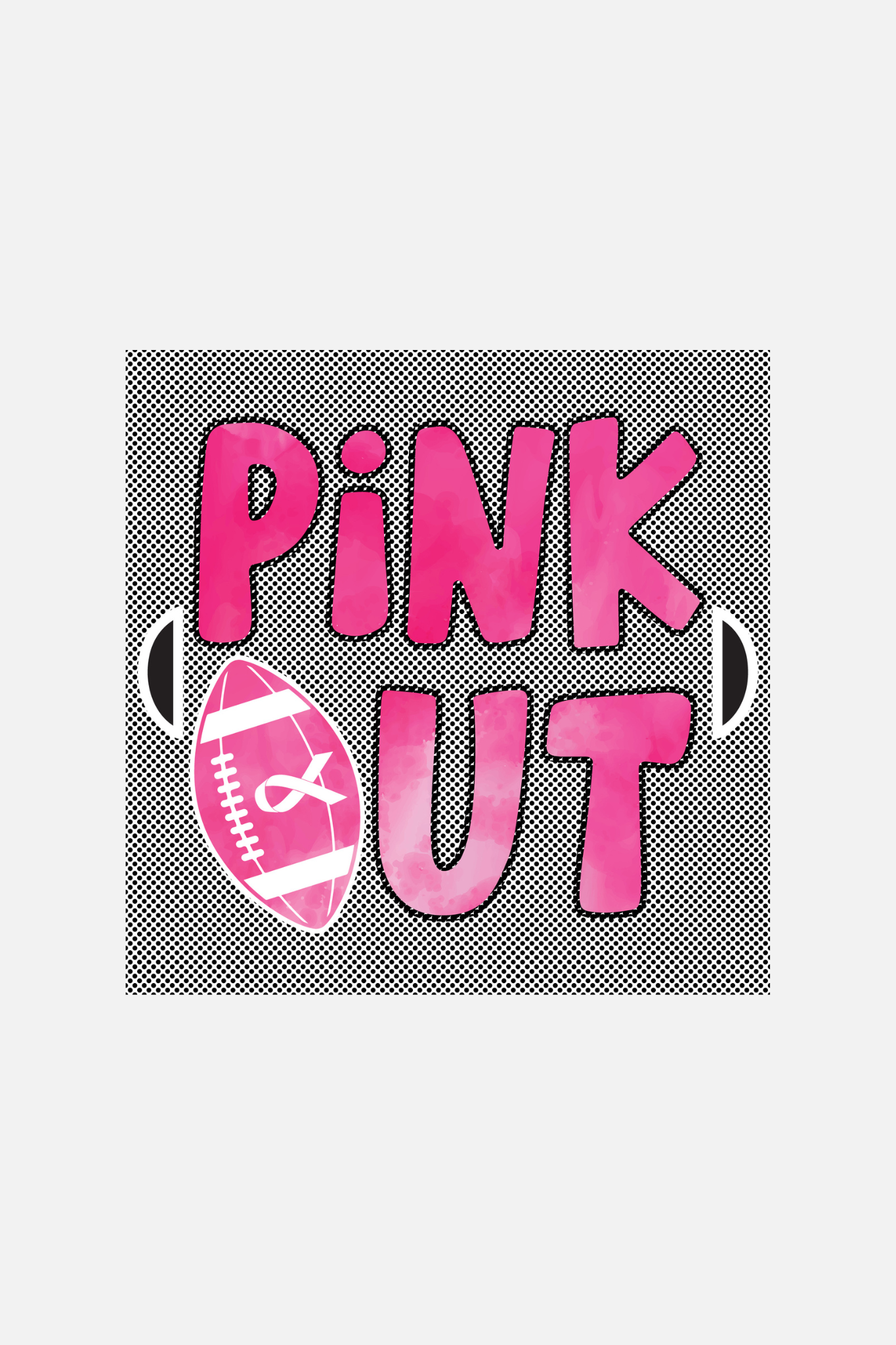 Pink Out Square chant signs used to support breast cancer awareness month in October for football teams and cheer squads.