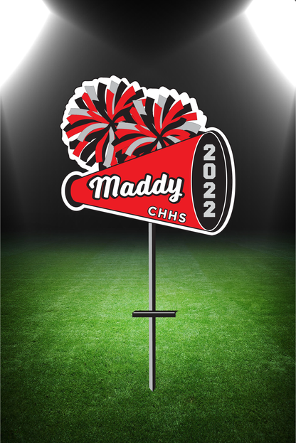 Cheer Poms Yard Sign