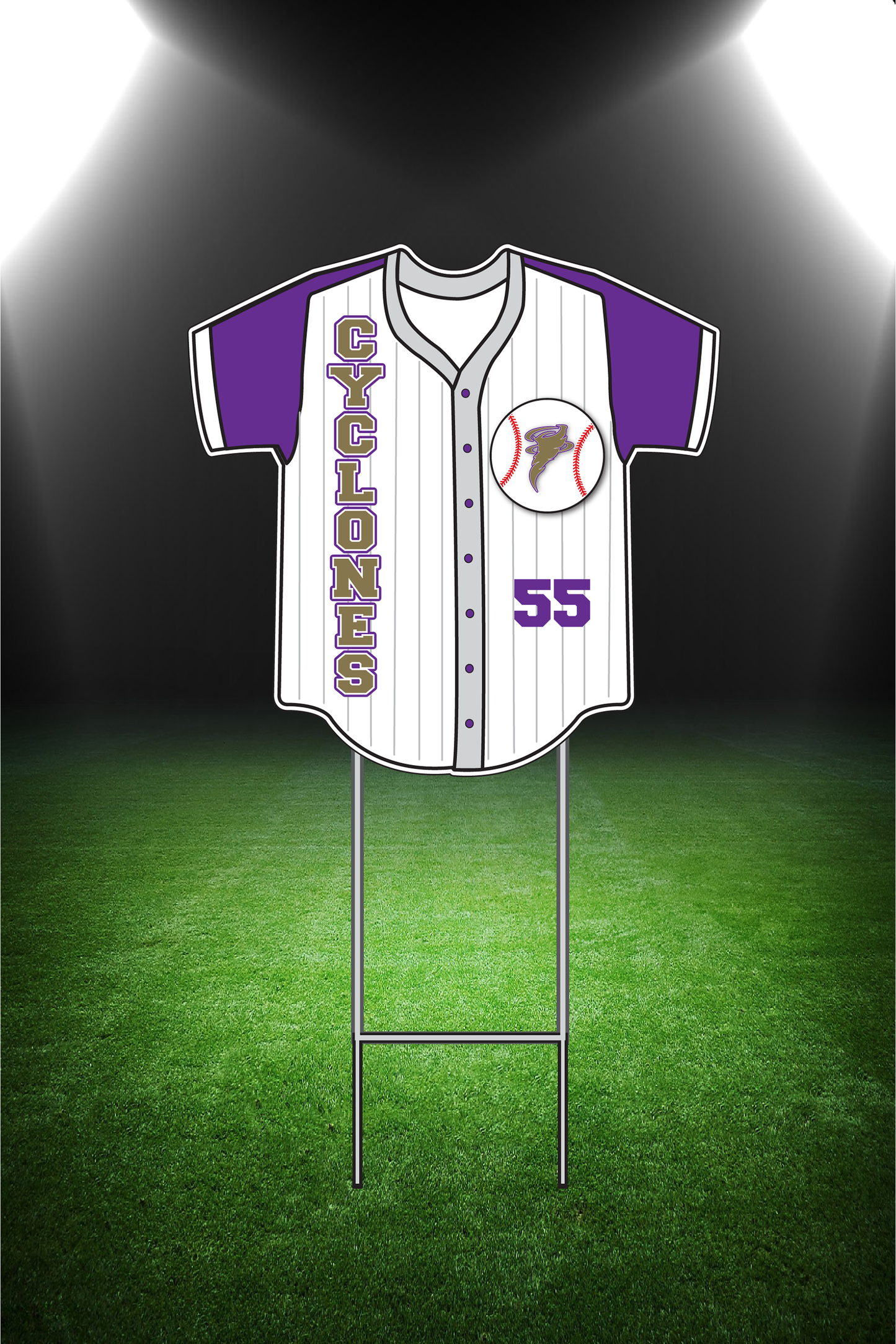 Baseball Jersey Yard Sign