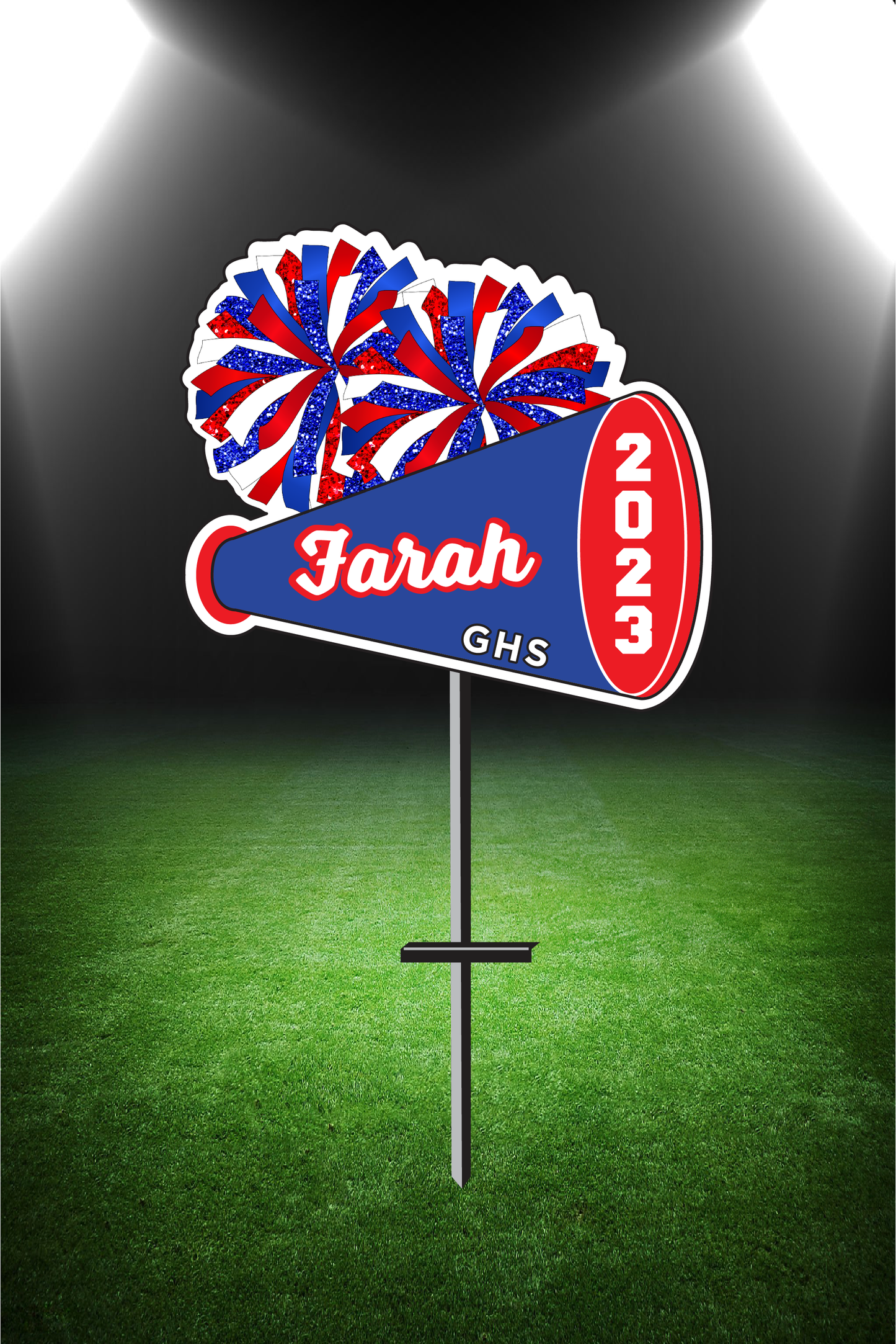 Cheer Poms Yard Sign