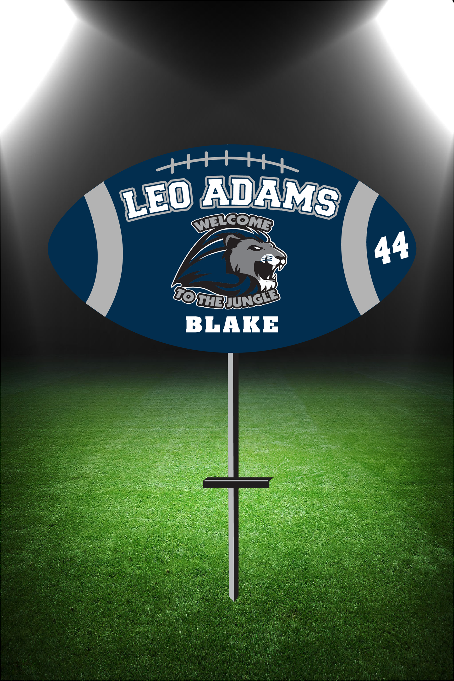 Football Yard Sign 12"x23"