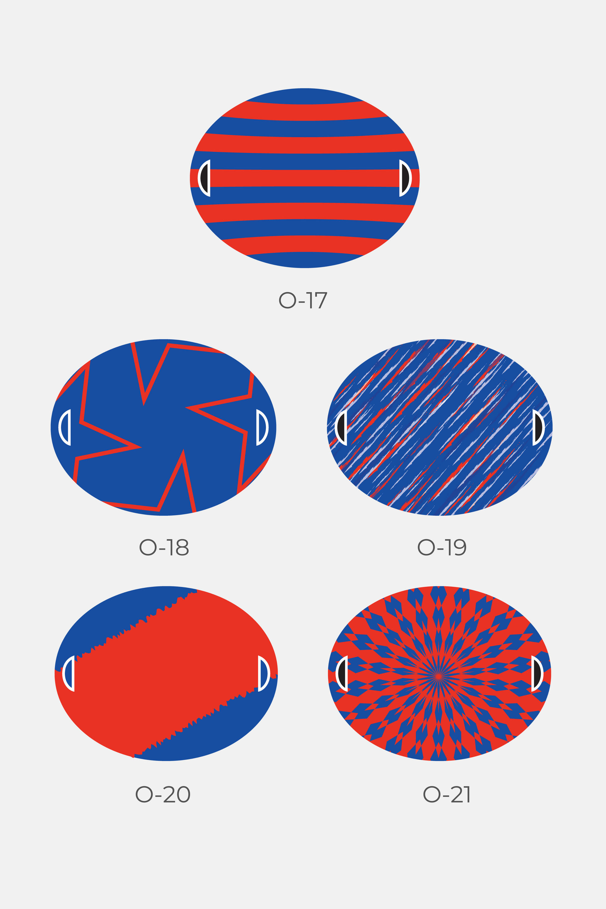 Oval chants signs designed for football fans to hold during key moments of a game. 